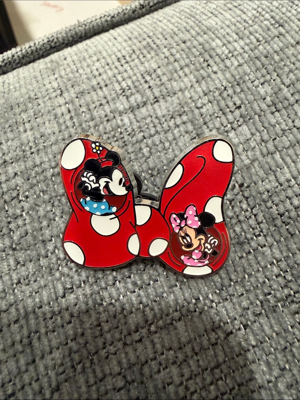 Disney Minnie Mouse Red Polka Dot Bow Enamel Pin - Imaginative Icons 2024 Set